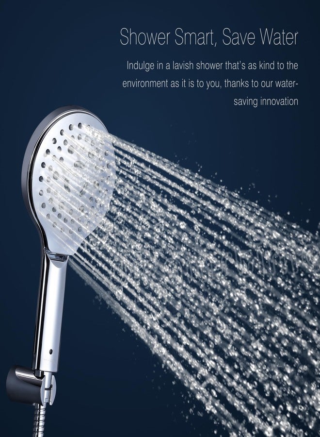 Hindware Italian Collection F160209CP 6-Flow Hand Shower for Bathroom | Made of ABS | Rain, Mist, Massage & Combination Modes | Water Saving Feature | Comes with 1.5m Hose Pipe & Wall Hook - Image 3